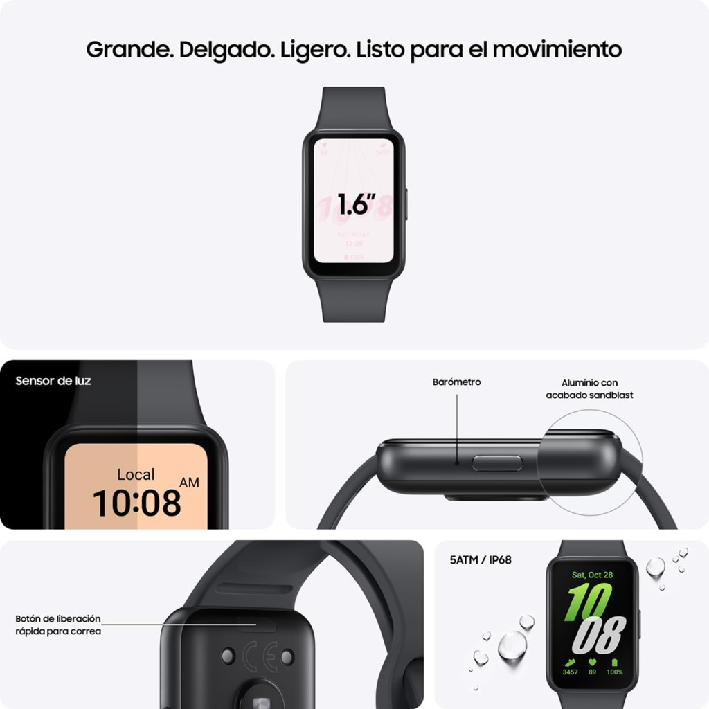 Samsung Galaxy Fit3 Smartwatch | Pantalla 1.6" AMOLED | 13 Días de Batería | Monitoreo de Salud y Sueño | Nuevo