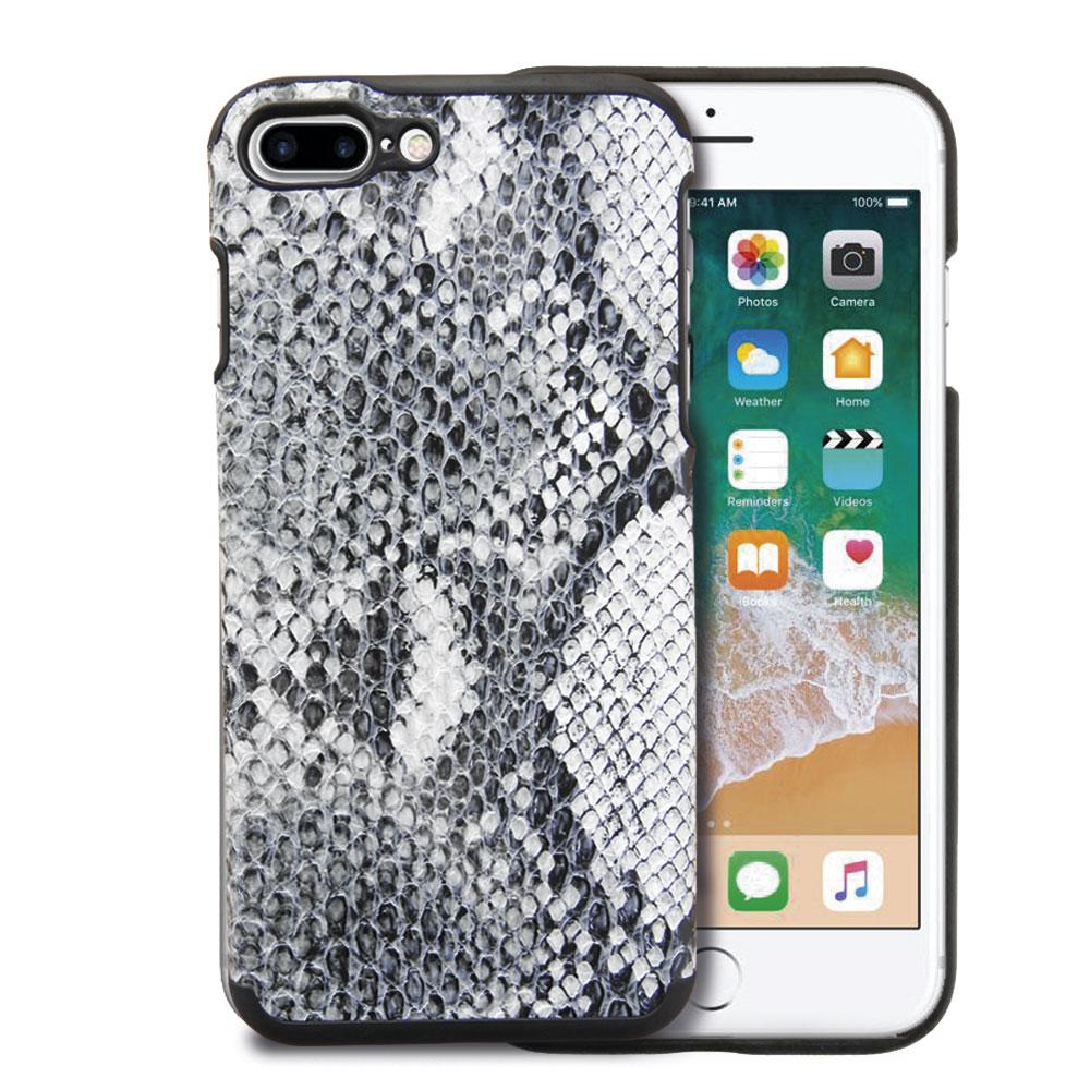 Case Study Vegan Leather Case iPhone 7 Plus - Snake Grey/White
