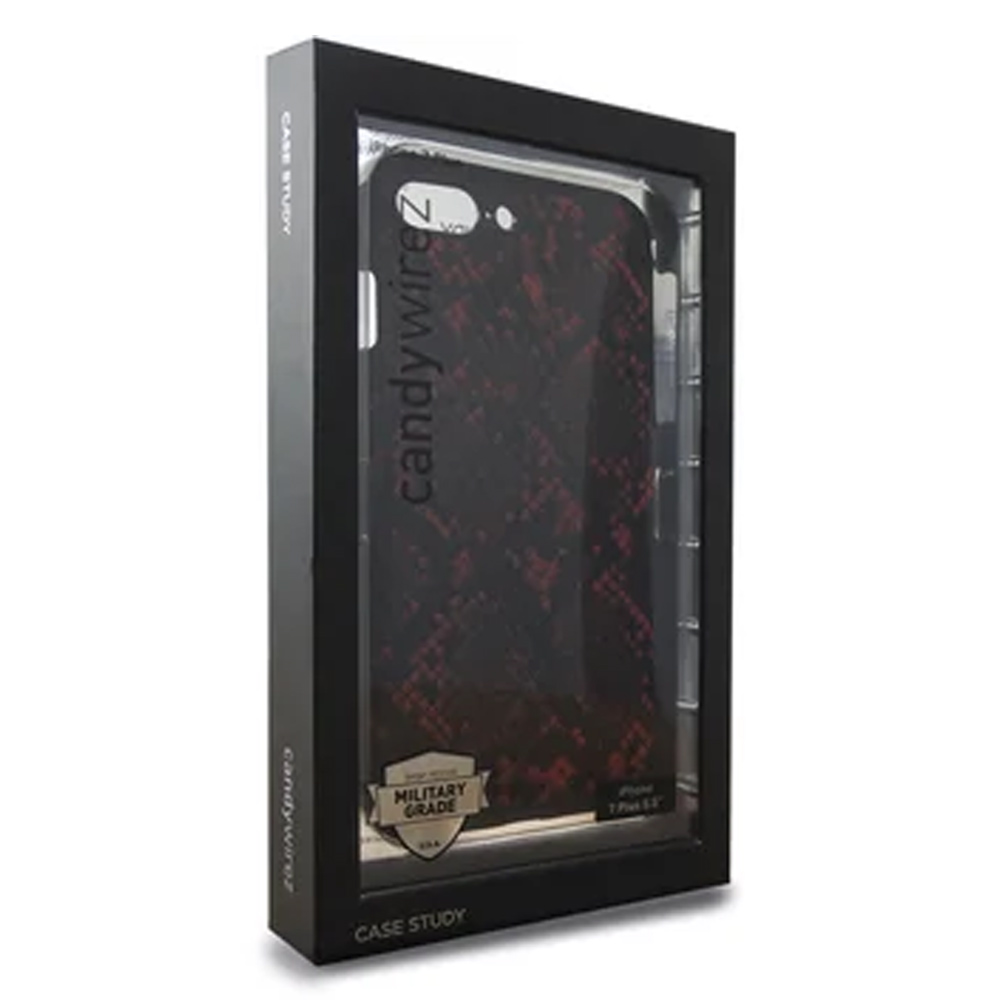 Case Study Vegan Leather Case iPhone 7 Plus - Snake Red/Black