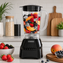 Dominion D4005B - Licuadora de 5 Velocidades con Jarra de Plástico de 42oz (1.25L), Cuchillas de Acero Inoxidable, Negro