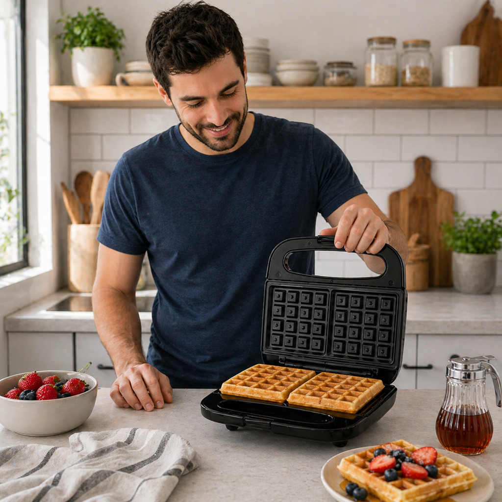 DOMINION Waffle Maker, Black 