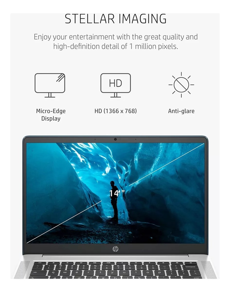 HP Chromebook 14A-NA0052TG 14" HD Intel Celeron N4120 4 / LPDDR4 64 GB eMMC