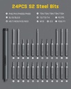 Fanttik Mini Electric Screwdriver, Precision Screwdriver Set with 24 Magnetic Precision Bits, 2 Gears Torque, Cordless, Repair Tool Set for Phone Camera Laptop Watch- E1 PRO