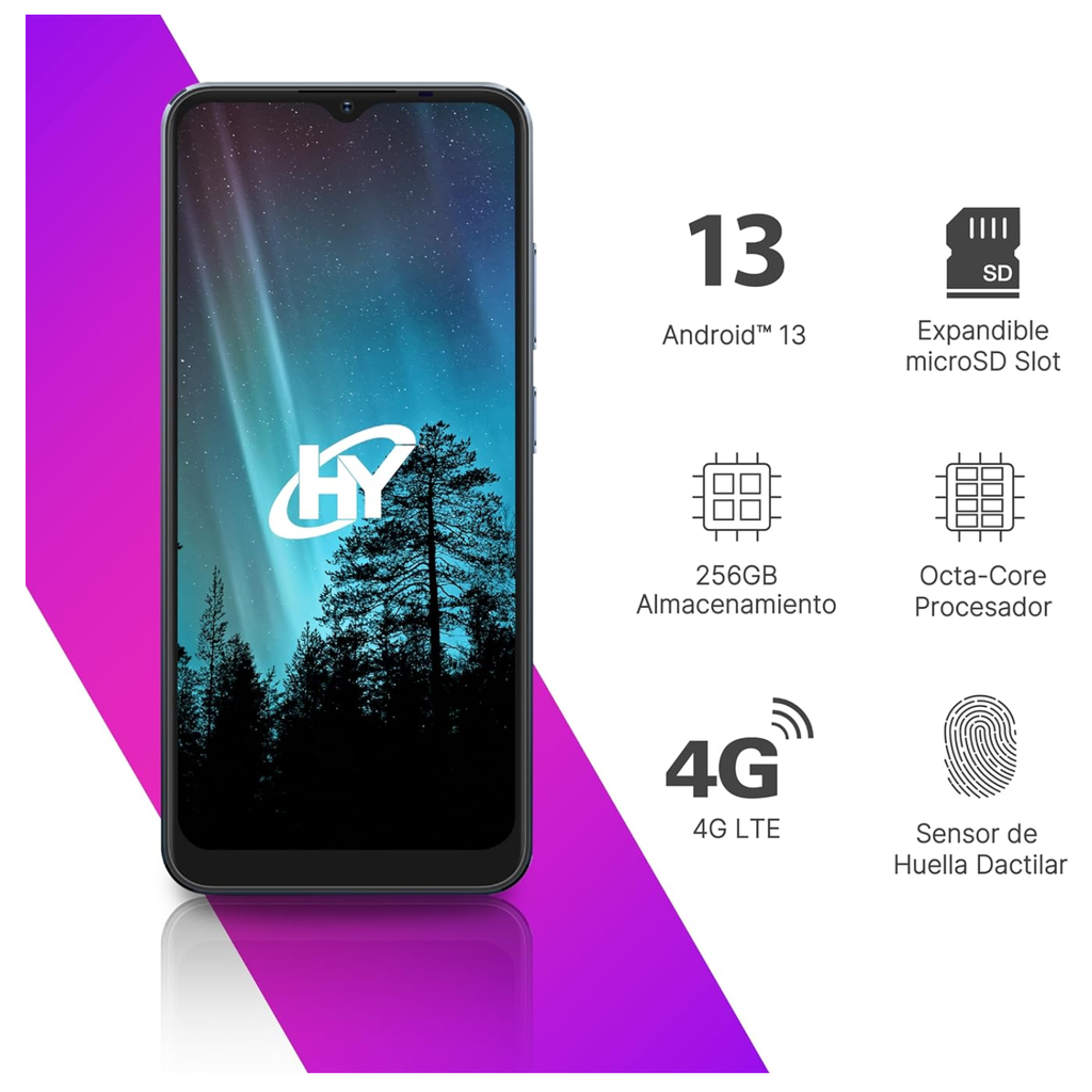 Celular HyLine Pro-X Azul + Servicio Maya Movil Plus 3GB