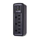 Supresor de Tensión CyberPower CSP300WU, 3 Contactos, 2 Puertos USB - Negro