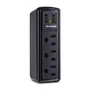 Supresor de Tensión CyberPower CSP300WU, 3 Contactos, 2 Puertos USB - Negro