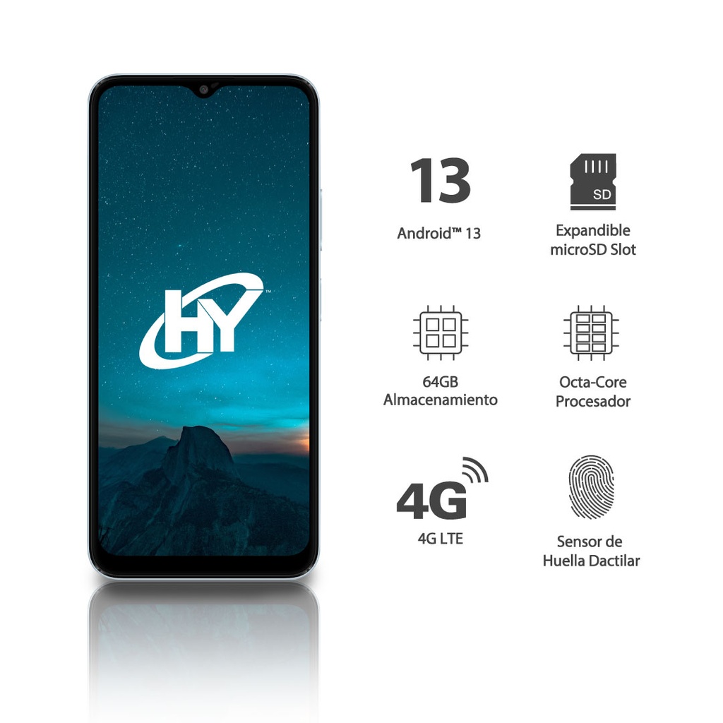 Smarphone HYLine Plus - Azul + SIMM Maya Móvil Eco 2GB por 30 días