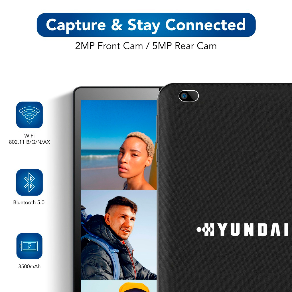 Hyundai HYtab Plus 8WB1, 8" HD IPS, Quad-Core Processor, Android 11 Go edition, 3GB RAM, 32GB Storage, 2MP/5MP, WiFi, Black