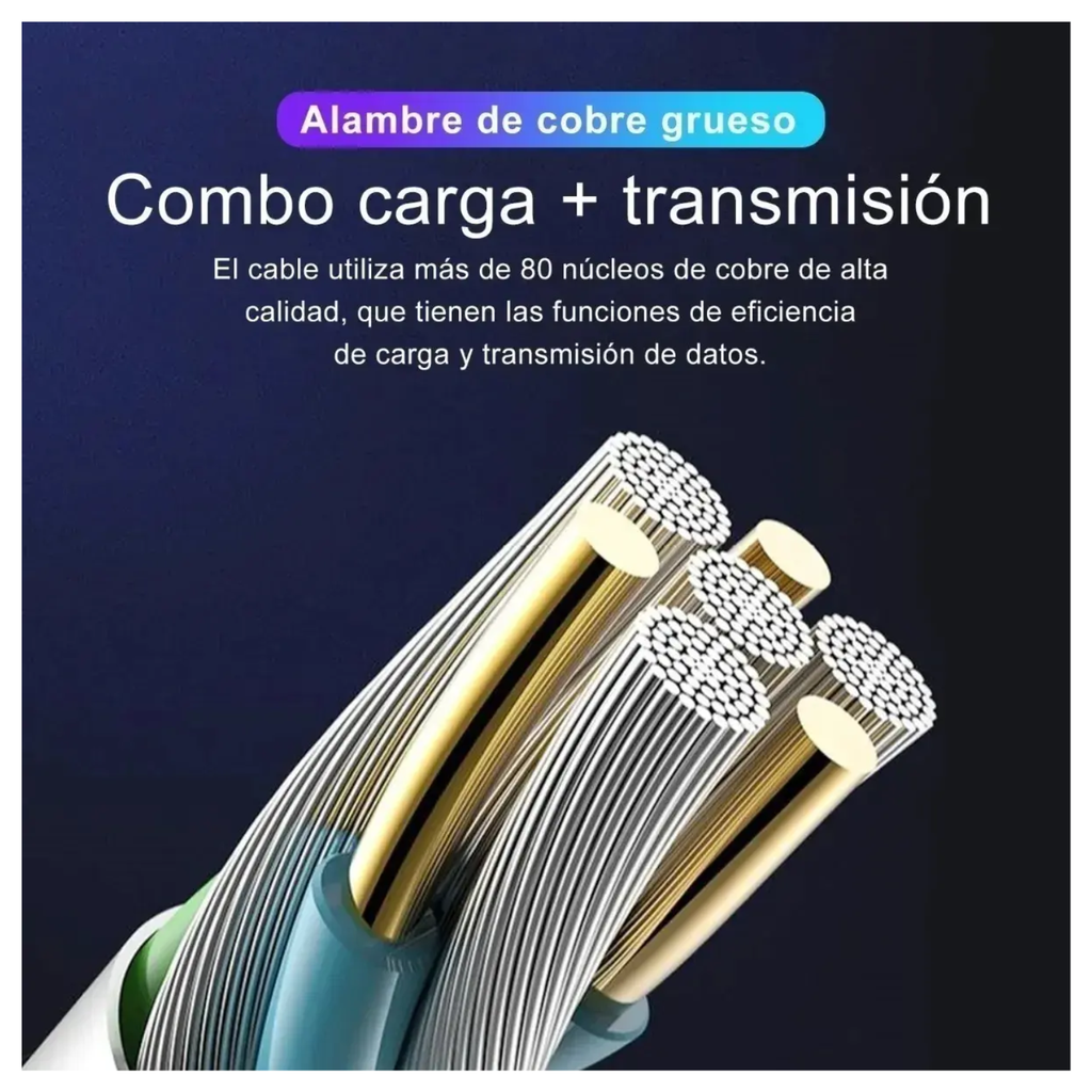 Cable USB-A a USB-C 1 Metro 2.1A Carga Rápida y Transferencia de Datos Color Negro