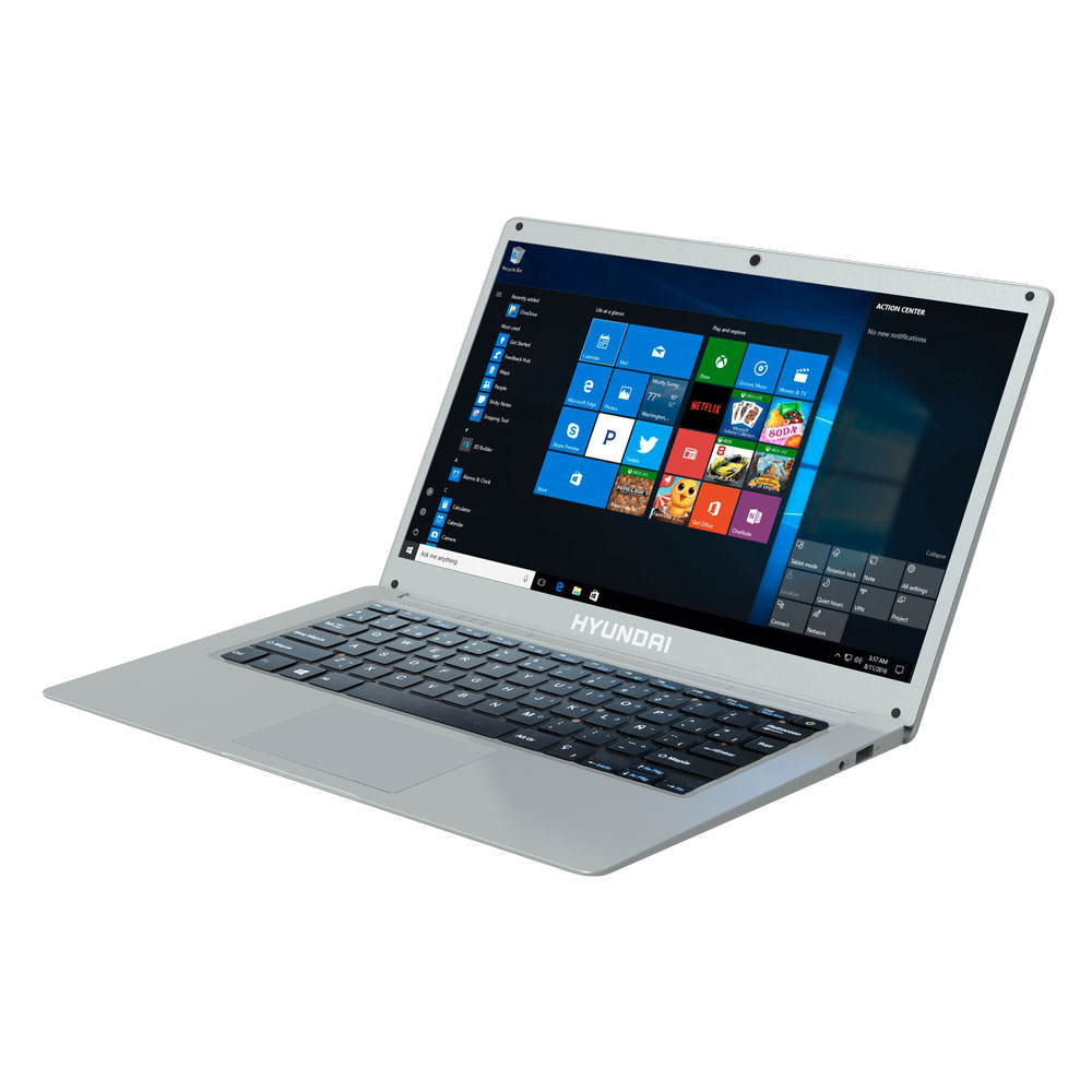 Refurbished Hyundai HYbook, 14.1" 1366x768 TN, Intel Celeron N3060, 4GB RAM, 64GB Storage + 2TB HDD, 0.3MP, Bluetooth 4.0, WiFi, Windows 10 Home S Mode, 5000mAh, Silver - Grade C