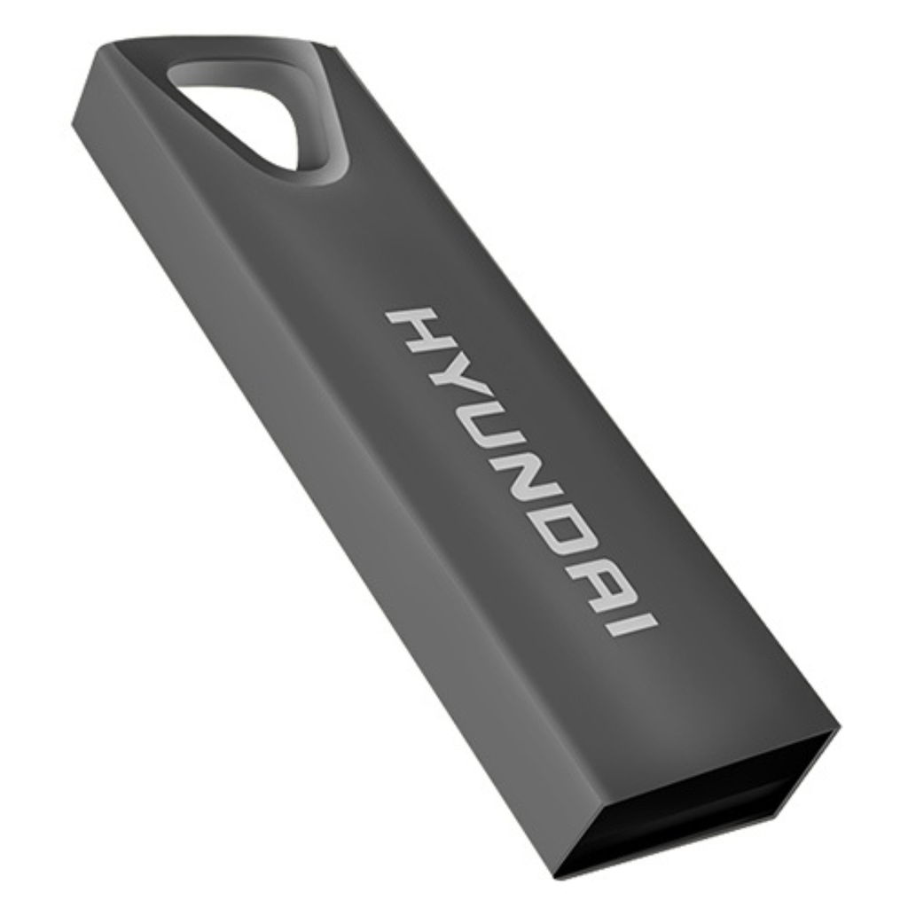 Memoria USB 16GB Hyundai Bravo Deluxe | Cuerpo Metálico Space Grey | USB 2.0 High Speed | Resistente y Compacta | Nuevo Sellado | Ideal para Llaveros y Profesionales