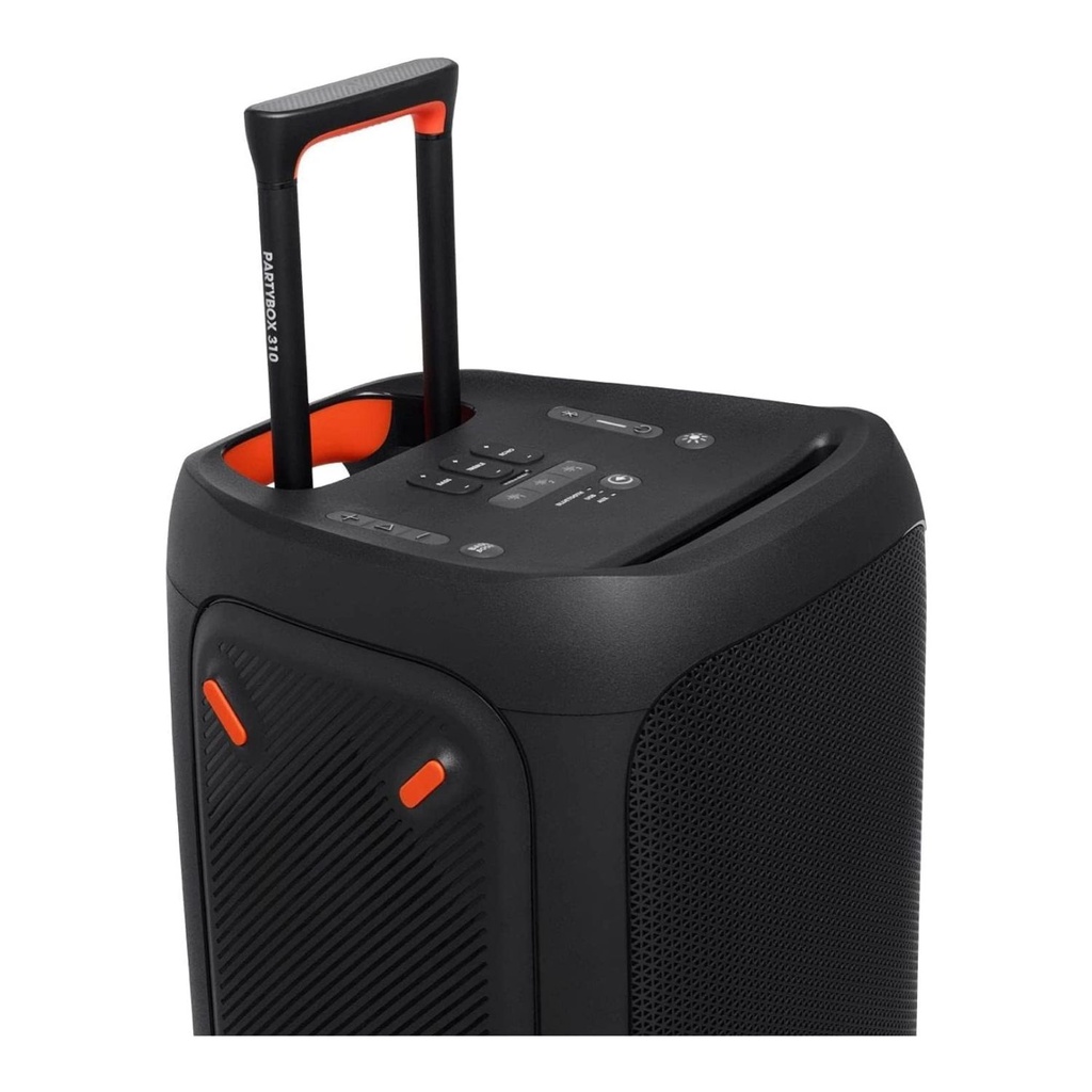 Bocina JBL PartyBox 310 con Bluetooth – 240W de Potencia, Luces LED, Batería Recargable, Ruedas Integradas y Sonido JBL Pro para Fiestas