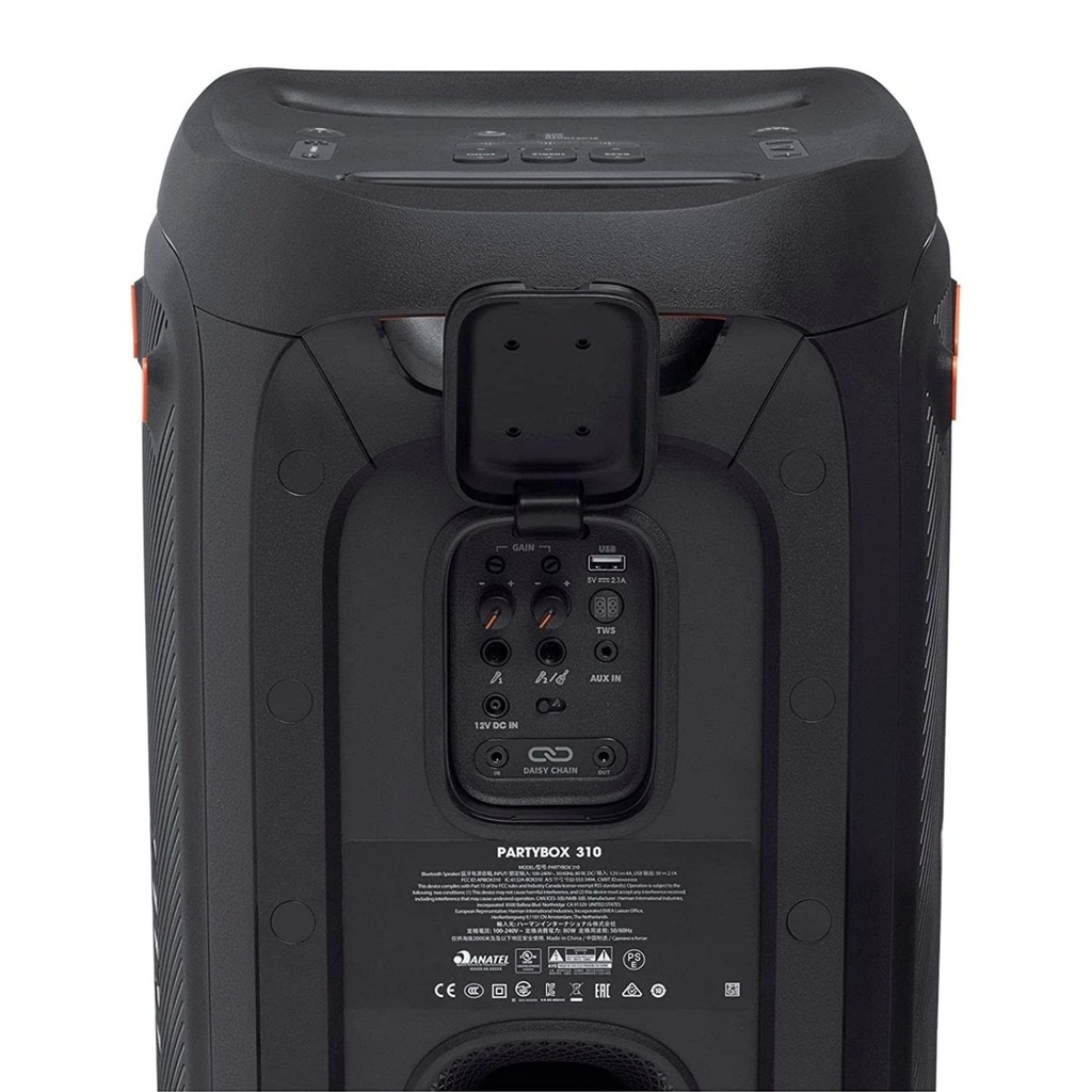 Bocina JBL PartyBox 310 con Bluetooth – 240W de Potencia, Luces LED, Batería Recargable, Ruedas Integradas y Sonido JBL Pro para Fiestas