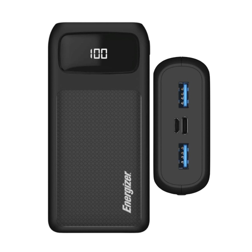 Energizer MAX 30KmAh 15W PowerBank, 2 USB-A 1 USB-C, LCD Screen