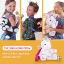 Singing Machine Portable Karaoke Machine for Kids, Plush Toy Backpack with Microphone -