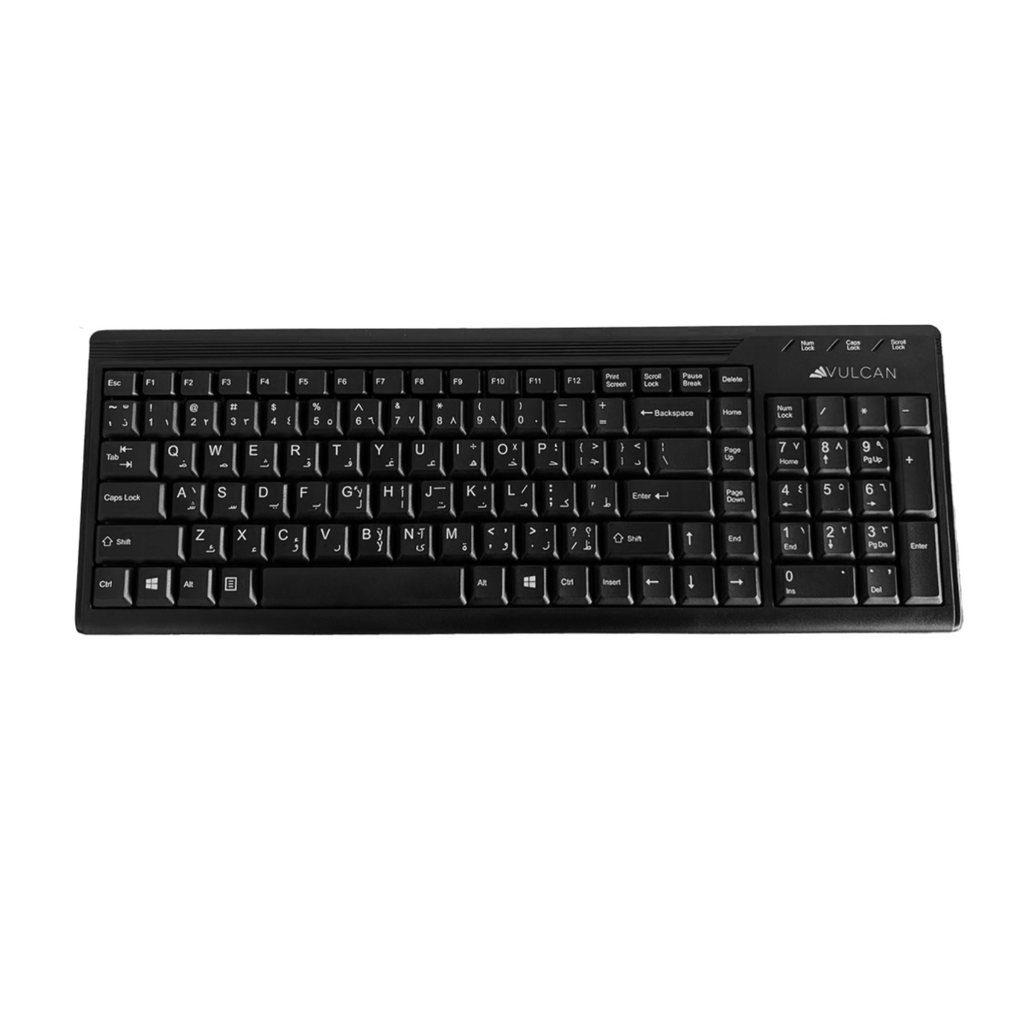 Kit Teclado y Mouse Vulcan KMMOK133USBBK – Español / Árabe
