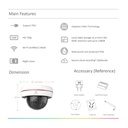 CS-CV220 - Cámara Domo 2MP IP WiFi - Lente 4mm - Angulo de 90° - IR 30Mtrs - WDR 120dB - Slot microSD hasta 128GB - Wi-Fi 2.4Ghz - IP66 para exteriores