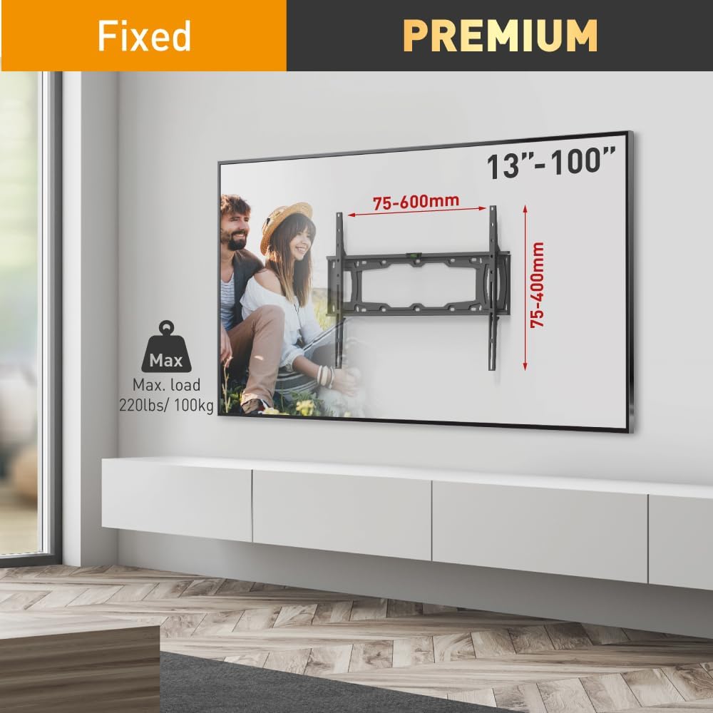 Barkan 32"-90" Flat Curved Fixed Wall mount