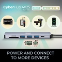 Adesso AUH-4025 Estación de acoplamiento USB C Adaptador multipuerto Tipo C Hub Soporta USB C a x1 4K HDMI, 3X USB-A 3.2, 1x PD, 1x Micro SD, 1x Lector de tarjetas SD