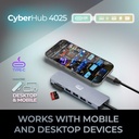 Adesso AUH-4025 Estación de acoplamiento USB C Adaptador multipuerto Tipo C Hub Soporta USB C a x1 4K HDMI, 3X USB-A 3.2, 1x PD, 1x Micro SD, 1x Lector de tarjetas SD