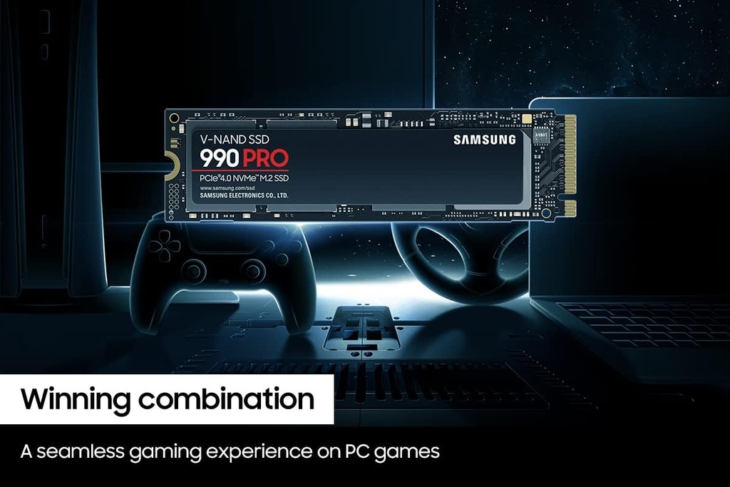 SAMSUNG 990 PRO Series - 1TB PCIe Gen4. X4 NVMe 2.0c - M.2 Internal SSD (MZ-V9P1T0B/AM)