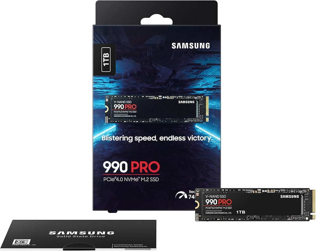 SAMSUNG 990 PRO Series - 1TB PCIe Gen4. X4 NVMe 2.0c - M.2 Internal SSD (MZ-V9P1T0B/AM)