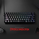 Redragon K630 Dragonborn 60% Teclado RGB para Juegos, Teclado mecánico Compacto de 61 Teclas con Interruptor café táctil, Soporte para Driver Profesional, Negro
