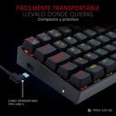 DRAGONBORN NEGRO: 60%, ESPAÑOL, MECANICO RED SWITCH + LUZ RGB 