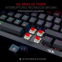 DRAGONBORN NEGRO: 60%, ESPAÑOL, MECANICO RED SWITCH + LUZ RGB 