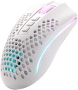 Redragon Mouse Gamer Storm Pro M808w-ks Blanco Wireless, Forma de Panal RGB, Inalámbrico 2.4 GHz Dongle USB/Cableado USB, 16,000 dpi - 8 Botones programables 