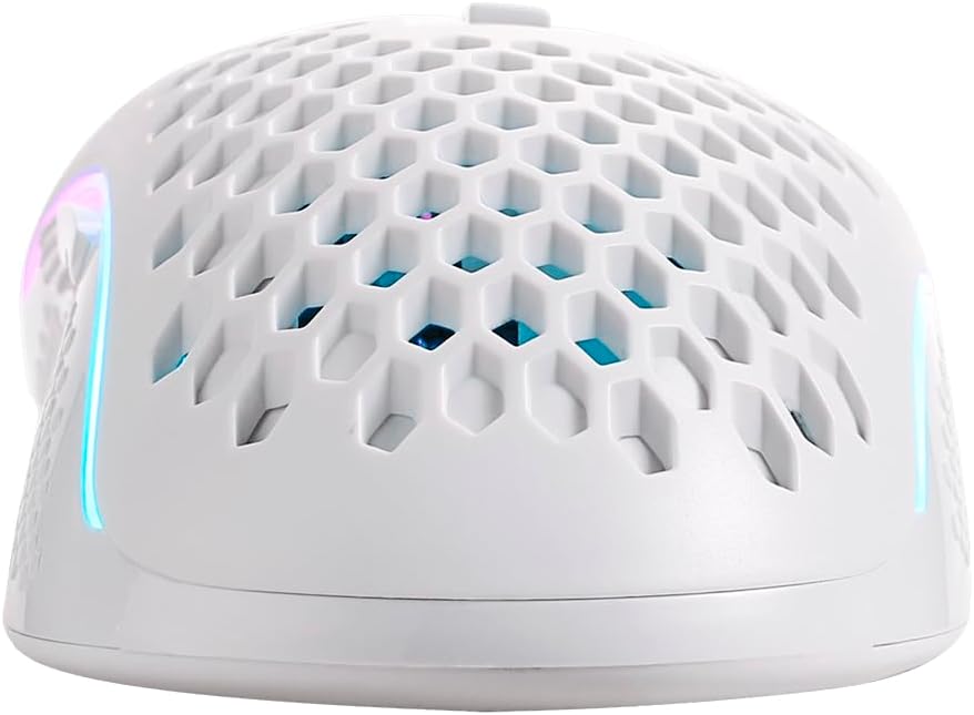 Redragon Mouse Gamer Storm Pro M808w-ks Blanco Wireless, Forma de Panal RGB, Inalámbrico 2.4 GHz Dongle USB/Cableado USB, 16,000 dpi - 8 Botones programables 