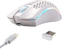 Redragon Mouse Gamer Storm Pro M808w-ks Blanco Wireless, Forma de Panal RGB, Inalámbrico 2.4 GHz Dongle USB/Cableado USB, 16,000 dpi - 8 Botones programables 
