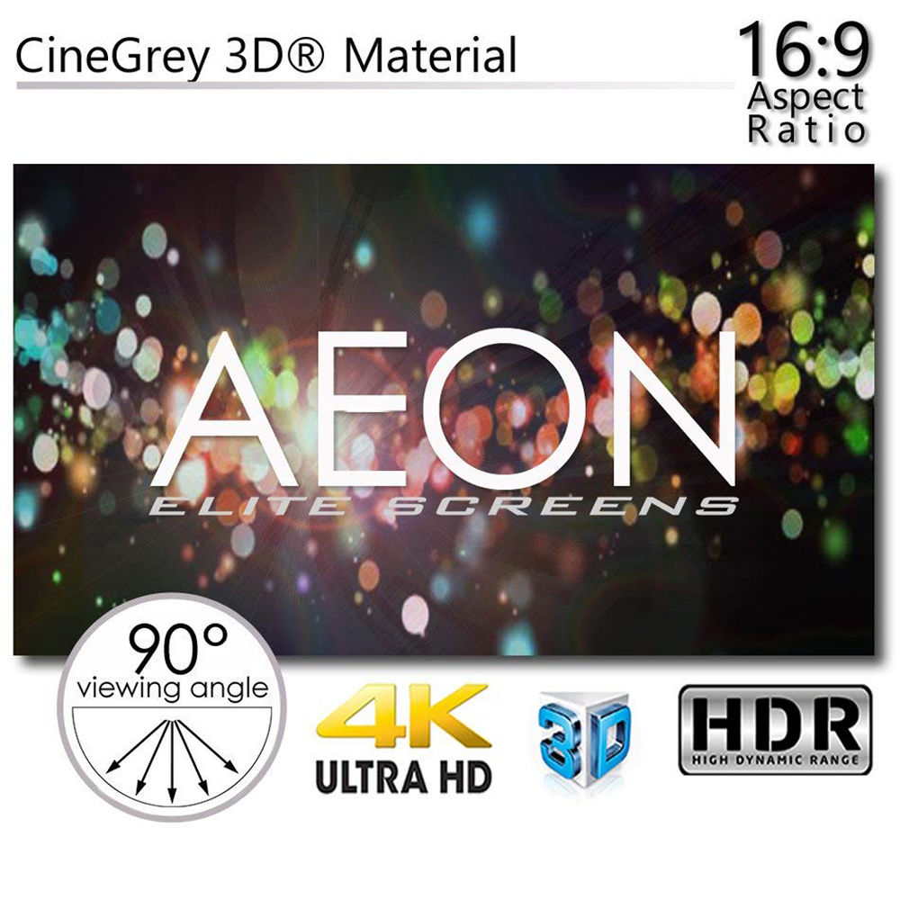 Aeon CineGrey 3D® Ceiling Ambient Light Rejecting EDGE FREE Fixed Frame Screen, 110" diag., 16:9, Viewing Size: 54.0" x 96.0"