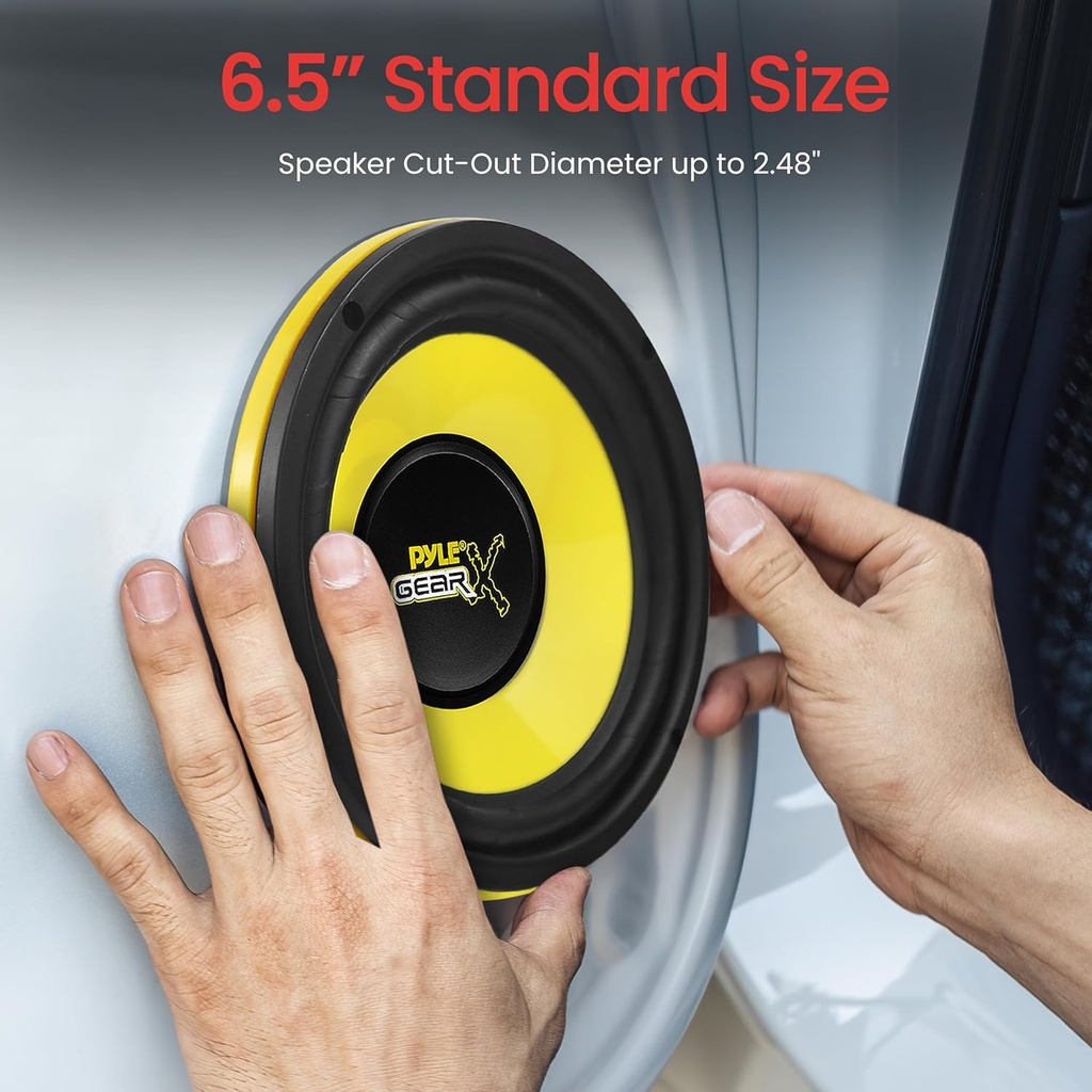 Bocina Subwoofers Para Auto De 6.52" Pyle PLG64 | 300 W PMPO | Color Amarillo