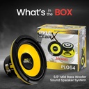 Bocina Subwoofers Para Auto De 6.52" Pyle PLG64 | 300 W PMPO | Color Amarillo