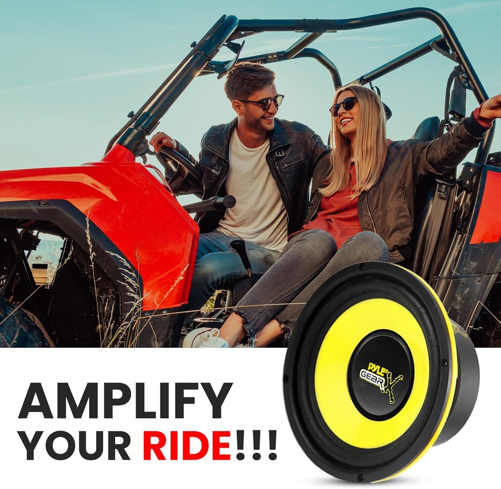 Bocina Subwoofers Para Auto De 6.52" Pyle PLG64 | 300 W PMPO | Color Amarillo
