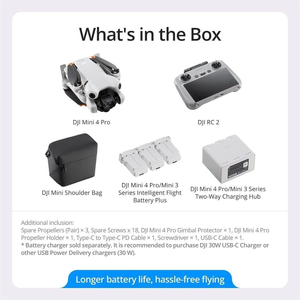 DJI - Mini 4 Pro Fly More Combo Plus Drone and RC 2 Remote Control with Built-in Screen - Gray