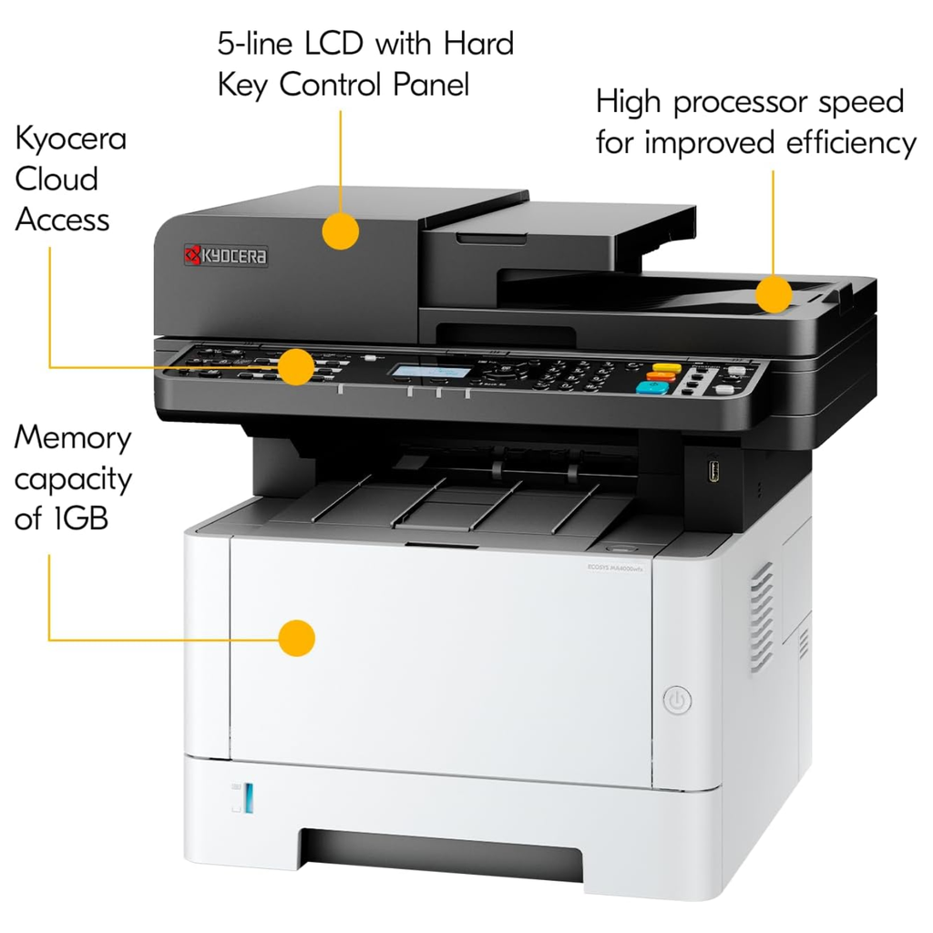 Kyocera ECOSYS MA4000wfx Multifuncional Láser Monocromo WiFi Dúplex Fax 42ppm