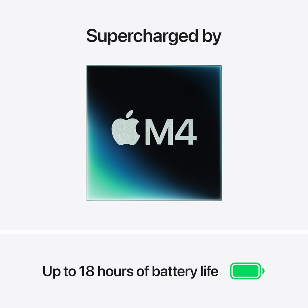 Apple Laptop MacBook Air 2025 de 13 pulgadas con chip M4: diseñada para Apple Intelligence, pantalla de retina líquida de 13.6 pulgadas, memoria unificada de 16 GB, almacenamiento SSD de 256 GB,