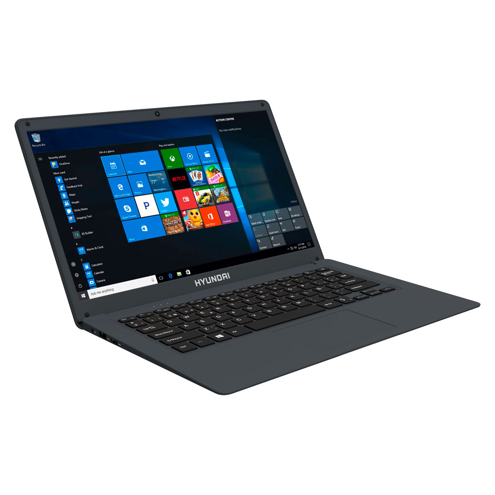 Laptop Hyundai HyBook 14.1” Celeron, 4GB RAM, 64GB HDD, Expandible 2.5” SATA HDD Slot, Windows 10 Home, WiFi, Space Grey - Refurbished