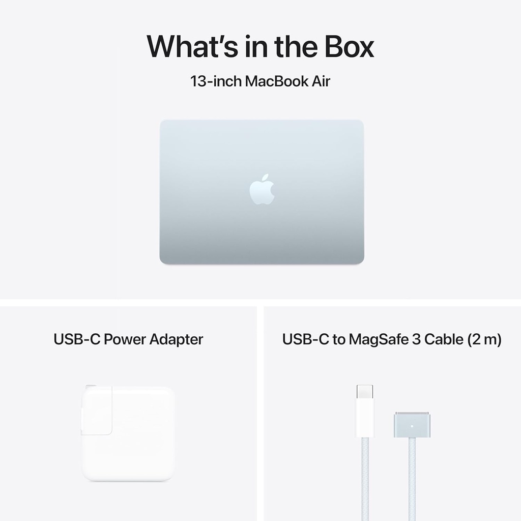Apple MacBook Air 2025 M4 10-core CPU with 8-core GPU 256GB SSD 16GB 13.6" (2560x1664) Liquid Retina MacOS SKY BLUE Backlit Keyboard