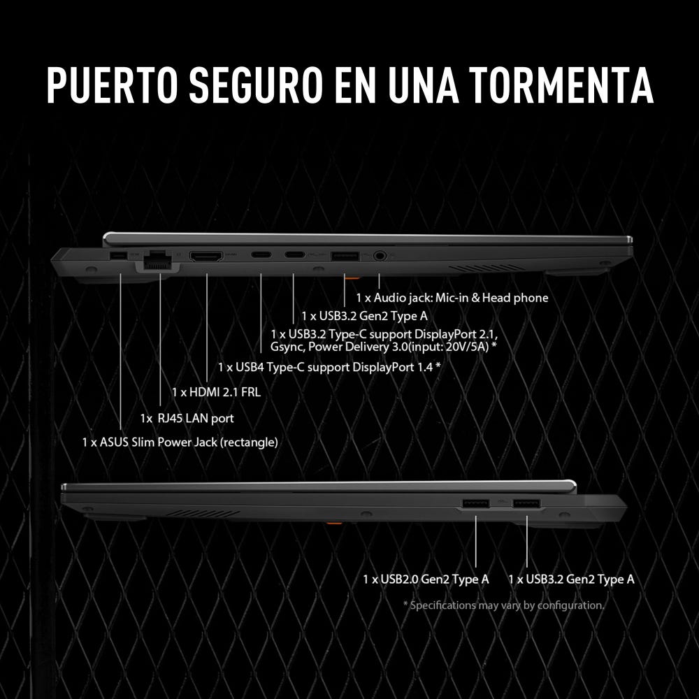 Laptop Gamer ASUS TUF Gaming A16 | 16″ (FHD) 165 Hz | AMD Ryzen 9 270 | NVIDIA GeForce RTX 5070 | 32 GB DDR5‑5600 | 1 TB SSD NVMe | Windows 11 Home | Teclado en Inglés | FA608UP-A16.R95070