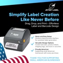JetSet Label Zebra Impresora térmica Directa de 203 PPP USB | Impresora de computadora para Varios Tipos de Etiquetas | 4 Pulgadas de Ancho ZD4A042-D01M00EZ | No Requiere Cinta térmica | Incluye Software Jetset
