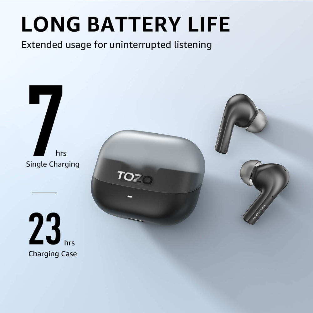 Tozo Agile Nova TWS lightweight earbuds With dual ear touch control (Black)