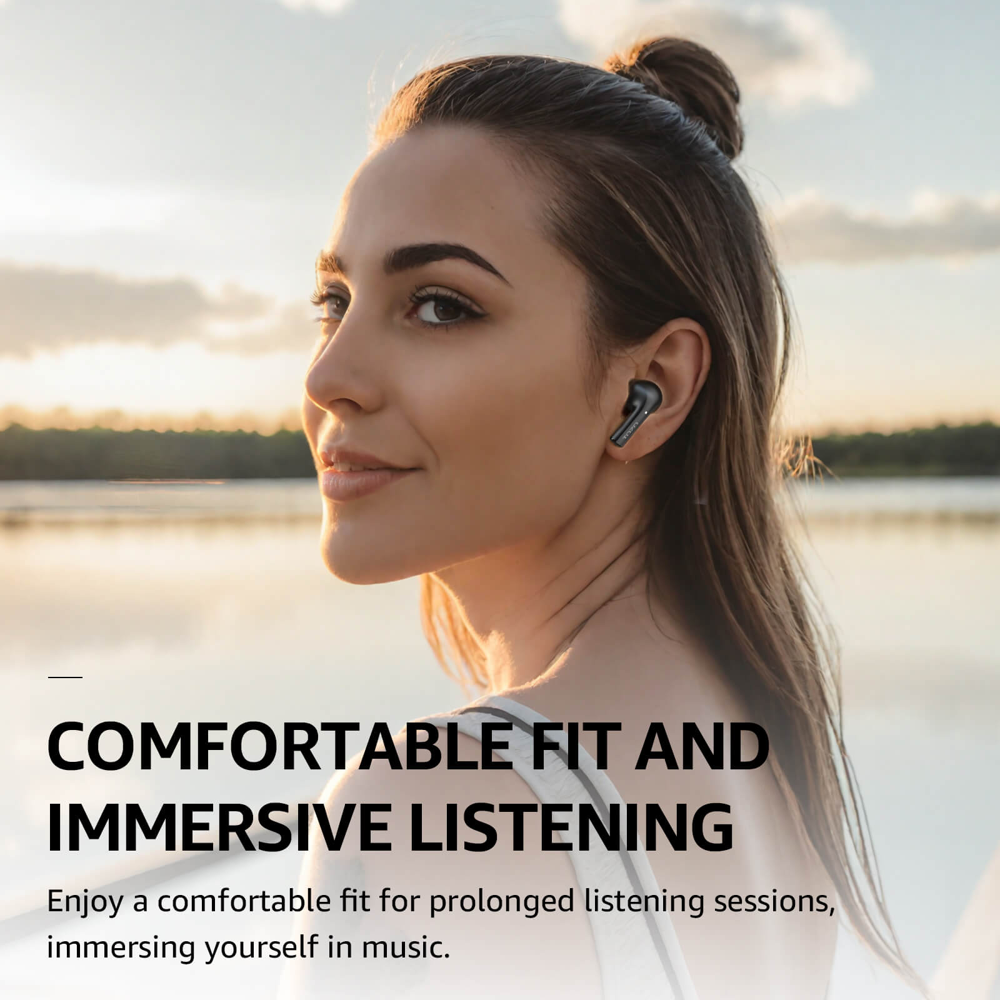 Tozo Agile Nova TWS lightweight earbuds With dual ear touch control (Black)