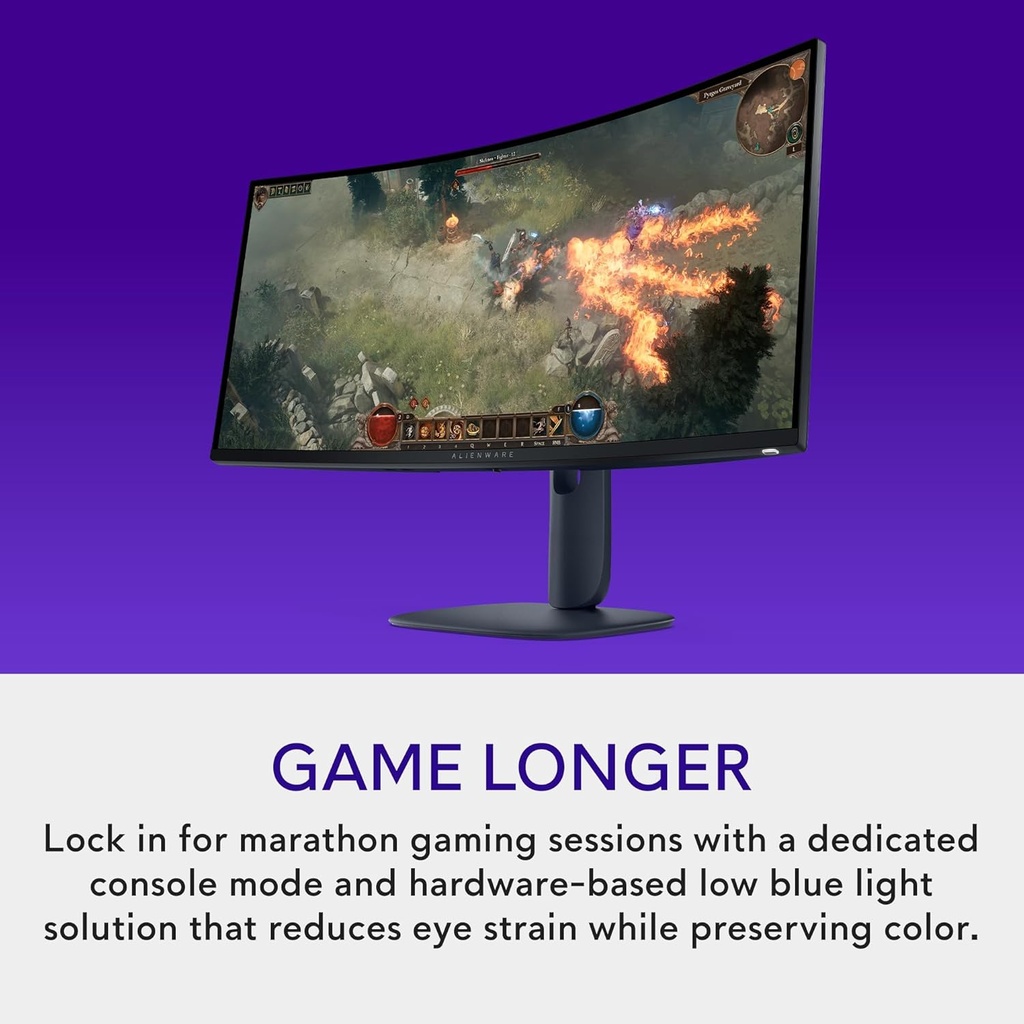 Monitor Gamer Curvo Alienware AW3425DWM LCD 34", 3440x1440 Ultra Wide Quad HD, G-Sync/FreeSync, 180Hz, HDMI/DisplayPort, Negro