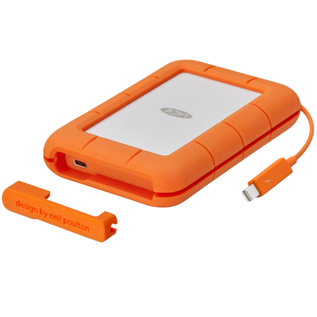 Disco Duro Externo LaCie Rugged 1TB | USB 3.0 | Naranja y Gris | Ref. 9000602 | Resistente a Golpes, Lluvia y Presión | Portátil 2.5″