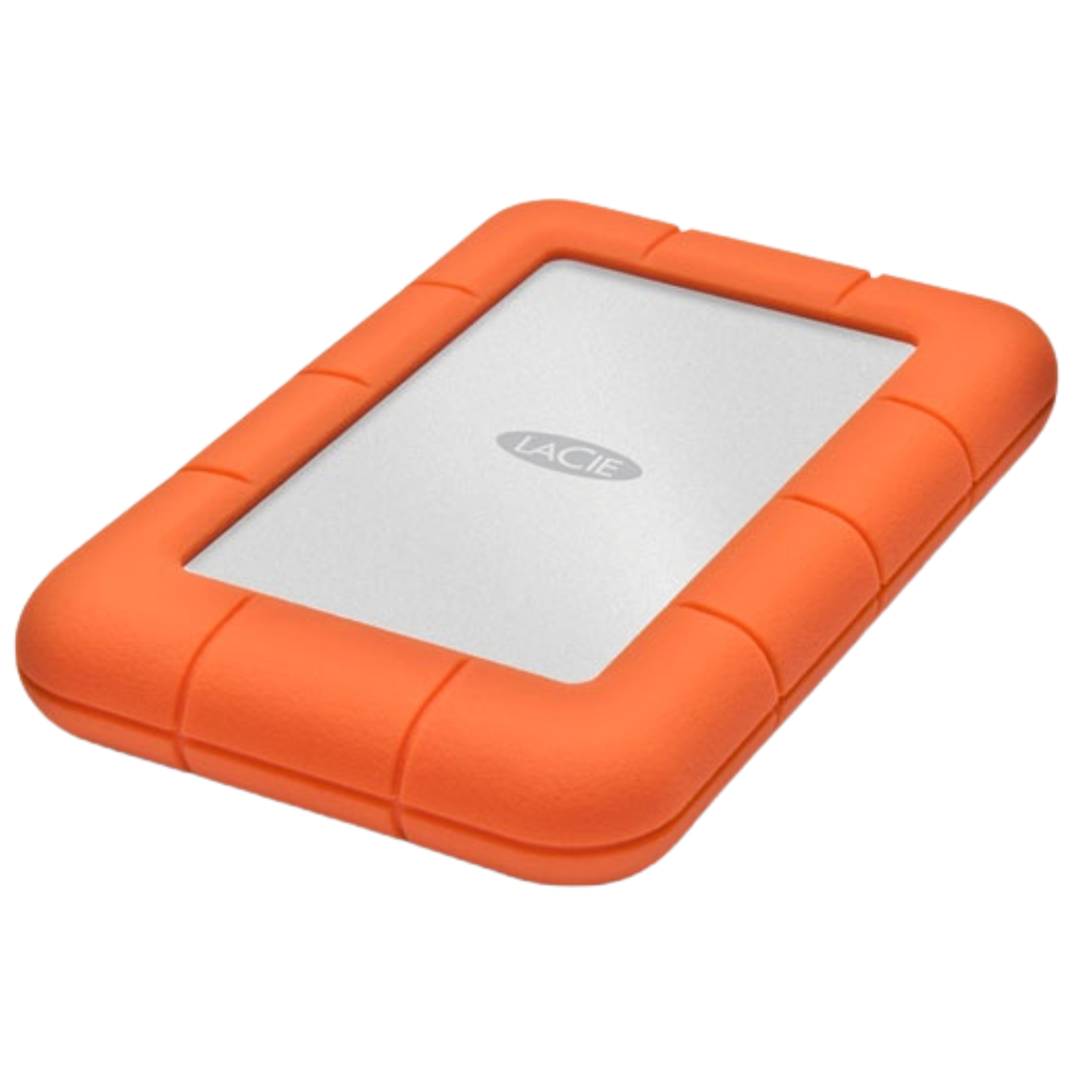 Disco Duro Externo LaCie Rugged 1TB | USB 3.0 | Naranja y Gris | Ref. 9000602 | Resistente a Golpes, Lluvia y Presión | Portátil 2.5″