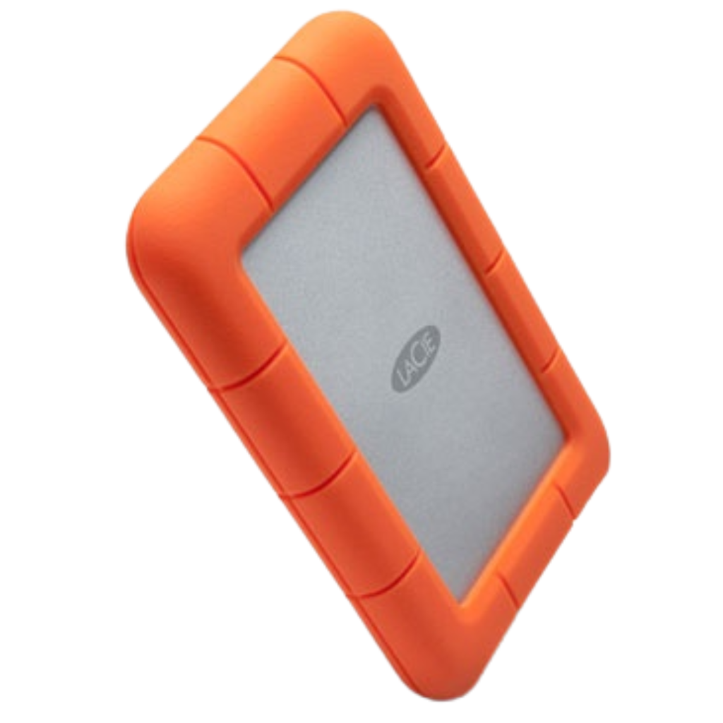 Disco Duro Externo LaCie Rugged 1TB | USB 3.0 | Naranja y Gris | Ref. 9000602 | Resistente a Golpes, Lluvia y Presión | Portátil 2.5″