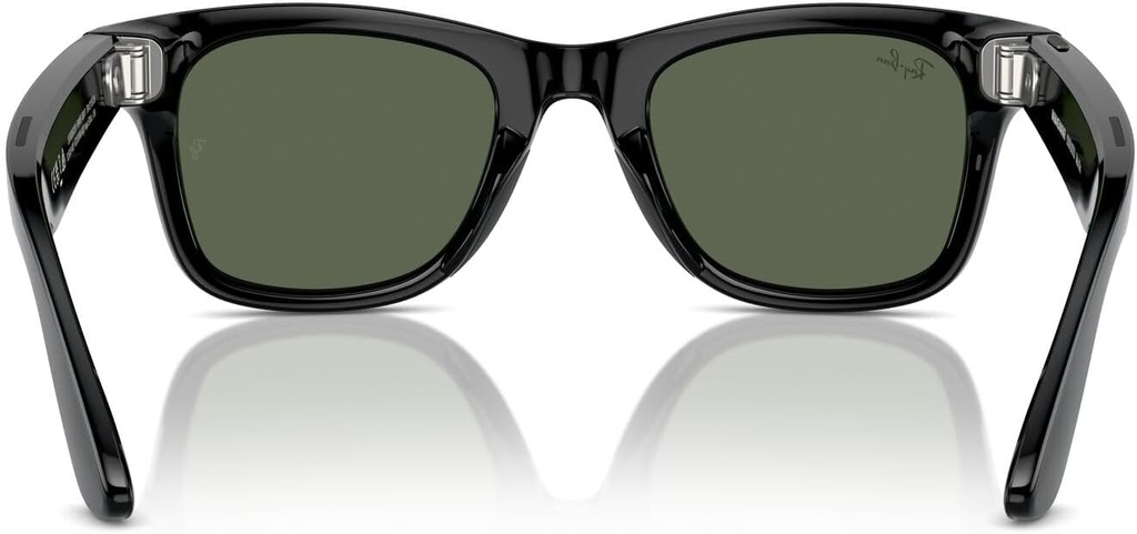 Ray-Ban Meta Wayfarer Smart Glasses with Meta Ai, Audio, Photo, Video Compatibility - Green Lenses - Shiny Black 0RW4006